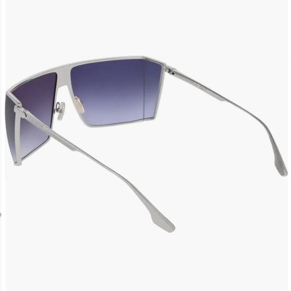 VICTORIA BECKHAM Shield Sunglasses with Blue Gradient Lenses and Silver Frame main image 13